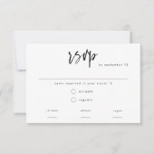Minimale moderne zwarte-scriptmaankeuze RSVP kaartje (Voorkant)
