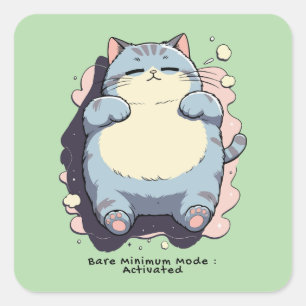 Minimale Modus Geactiveerd – Herkenbare Stemming Vierkante Sticker