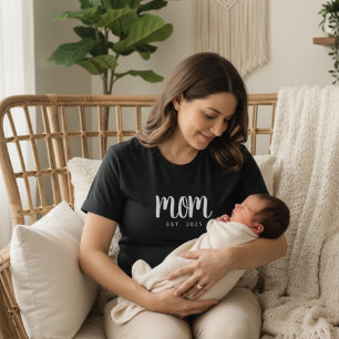Minimale Moeder Gevestigde Datum Nieuwe Moeder T-S T-shirt