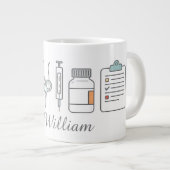 Minimale mok met aangepaste naam | Elegante script (Voorkant rechts)