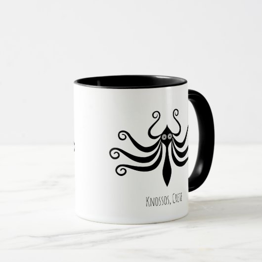 Minimale Mok van minoan Octopus in mariene stijl (Voorkant rechts)