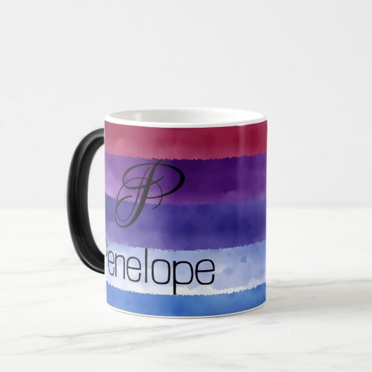 Minimale mok van regenboogmonogram koffie (Voorkant links)