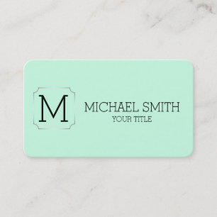 Minimale monogram Aero Blue-achtergrond Visitekaartje