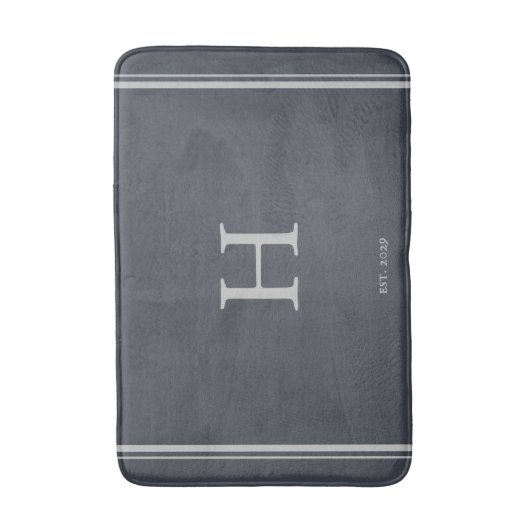 Minimale monogram Anchor Grey | Zilver Badmat (Voorkant Verticaal)