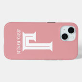 Minimale Monogram Blush Roze Case-Mate iPhone Case (Achterkant (horizontaal))