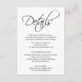 Minimale Monogram Bruiloft Details Informatiekaartje (Voorkant)