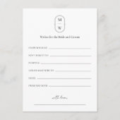 Minimale Monogram bruiloft wensen voor bruid & bru Advieskaart (Voorkant)
