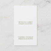 Minimale Monogram Chic Sage Groen Modern Visitekaartje (Achterkant)