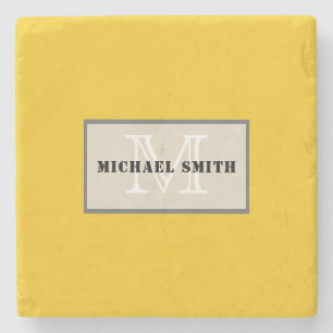 Minimale monogram diepgaande Lemon achtergrond Stenen Onderzetter