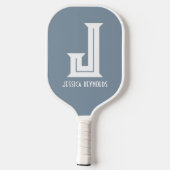 Minimale Monogram Dusty Blue Pickleball Paddle (Achterkant)