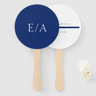 Minimale Monogram Eenvoudig Elegant Marineblauwe T Handwaaier