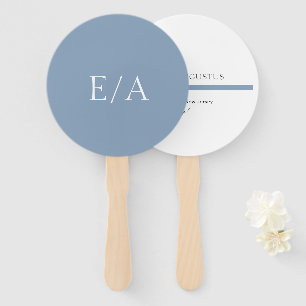 Minimale Monogram Eenvoudige Elegante Stofblauwe T Handwaaier