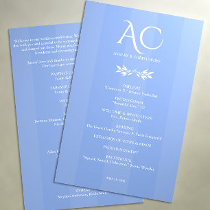 Minimale Monogram Gestreepte Cornflower Blauwe Huw Programma