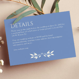 Minimale Monogram Gestreepte Korenbloem Blauw Deta Informatiekaartje
