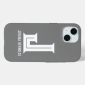 Minimale Monogram Grijs  Case-Mate iPhone Case (Achterkant (horizontaal))