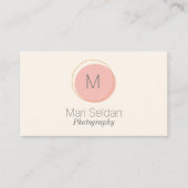 Minimale monogram in Blush Pink en Cream Visitekaartje (Voorkant)