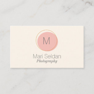 Minimale monogram in Blush Pink en Cream Visitekaartje