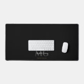 Minimale Monogram Initiaal Elegante Zwart Bureaumat (Keyboard & Muis)