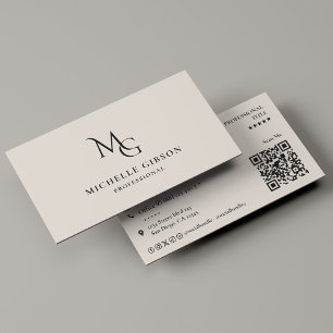 Minimale Monogram Initiaal MG Professioneel Zand Visitekaartje