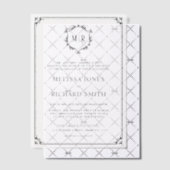 Minimale Monogram Kroonlijst Frame Zwart Bruiloft Vellum Uitnodigingen (Offset (Uitnodiging))