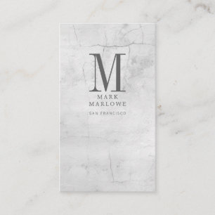 Minimale monogram marmeren textuur visitekaartje