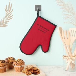 Minimale Monogram Master Chef Rode en Zwarte Keuke Ovenwant