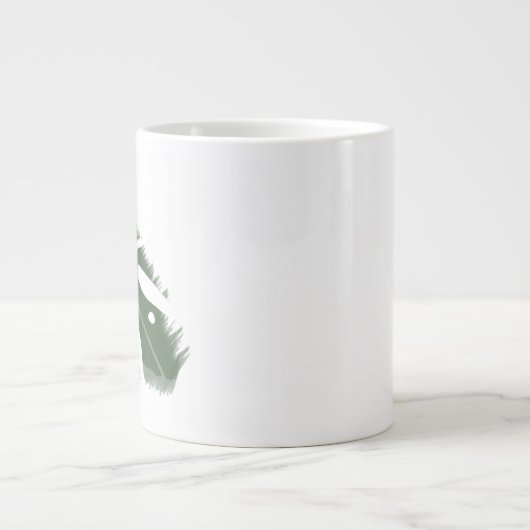 Minimale monogram Monstera Leaf Greenery Extra Grote Beker (Voorkant)