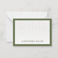 Minimale monogram naam Herringbone Olive