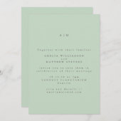 Minimale monogram pasta Mint Pistachio Wedding Kaart (Voorkant / Achterkant)