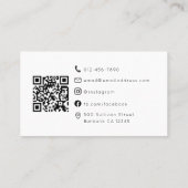 Minimale monogram QR-code Visitekaartje (Achterkant)