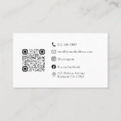 Minimale monogram QR-code Visitekaartje (Achterkant)