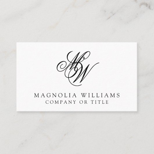 Minimale monogram QR-code Visitekaartje (Voorkant)