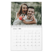 Minimale monogram roze beige Pas getrouwd Foto Kalender (Jan 2026)