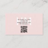 Minimale monogram scriptnaam Roze meisje Visitekaartje (Achterkant)