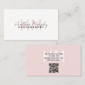 Minimale monogram scriptnaam Roze meisje Visitekaartje (Voorkant / Achterkant)