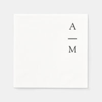 Minimale monogram Trendy Chic Wedding Black White