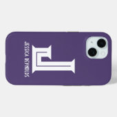 Minimale Monogram Violet Case-Mate iPhone Case (Achterkant (horizontaal))