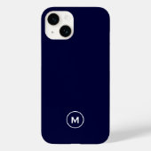 Minimale monogram voor Navy Blue Case-Mate iPhone Case (Achterkant)
