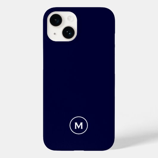 Minimale monogram voor Navy Blue Case-Mate iPhone Case (Achterkant)
