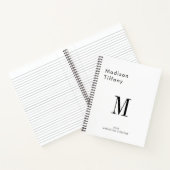 Minimale Monogram Zwart en Wit Aangepaste Naam Jaa Notitieboek (Binnen)