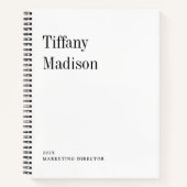 Minimale Monogram Zwart en Wit Aangepaste Naam Jaa Notitieboek (Voorkant)