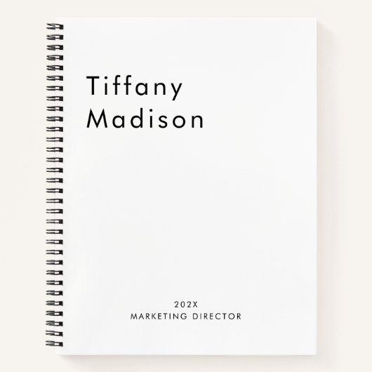 Minimale Monogram Zwart en Wit Aangepaste Naam Jaa Notitieboek (Voorkant)