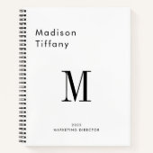 Minimale Monogram Zwart en Wit Aangepaste Naam Jaa Notitieboek (Voorkant)