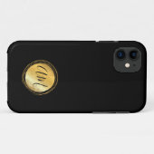 Minimale monogram zwarte gouden lijst  Case-Mate iPhone case (Achterkant (horizontaal))