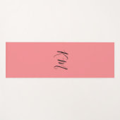 Minimale monogram zwarte initialen roze yoghagmat yogamat (Voorkant (horizontaal))