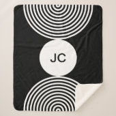 Minimale Monogrammed Circle Patroon Sherpa Deken (Voorkant)