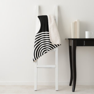 Minimale Monogrammed Circle Patroon Sherpa Deken