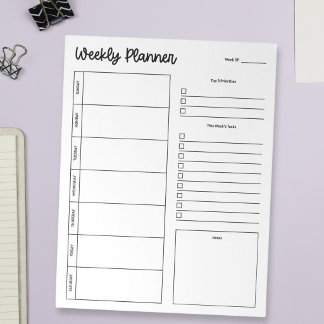 Minimale Mooie Weekplanner Zondag Start Notitieblok