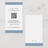 Minimale mosterdblauwe moderne QR-code bruiloft Informatiekaartje (Voorkant / Achterkant)