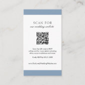Minimale mosterdblauwe moderne QR-code bruiloft Informatiekaartje (Voorkant)